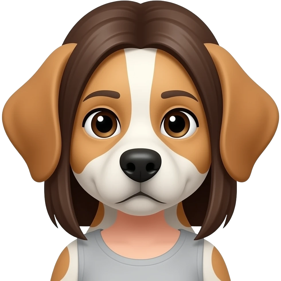 girl wigh dog face emoji