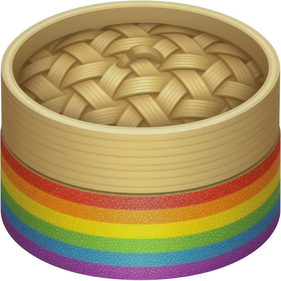 rainbow glitter bamboo steamer emoji