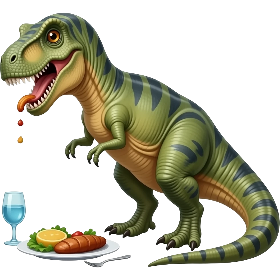 dinosaur eating dinner emoji