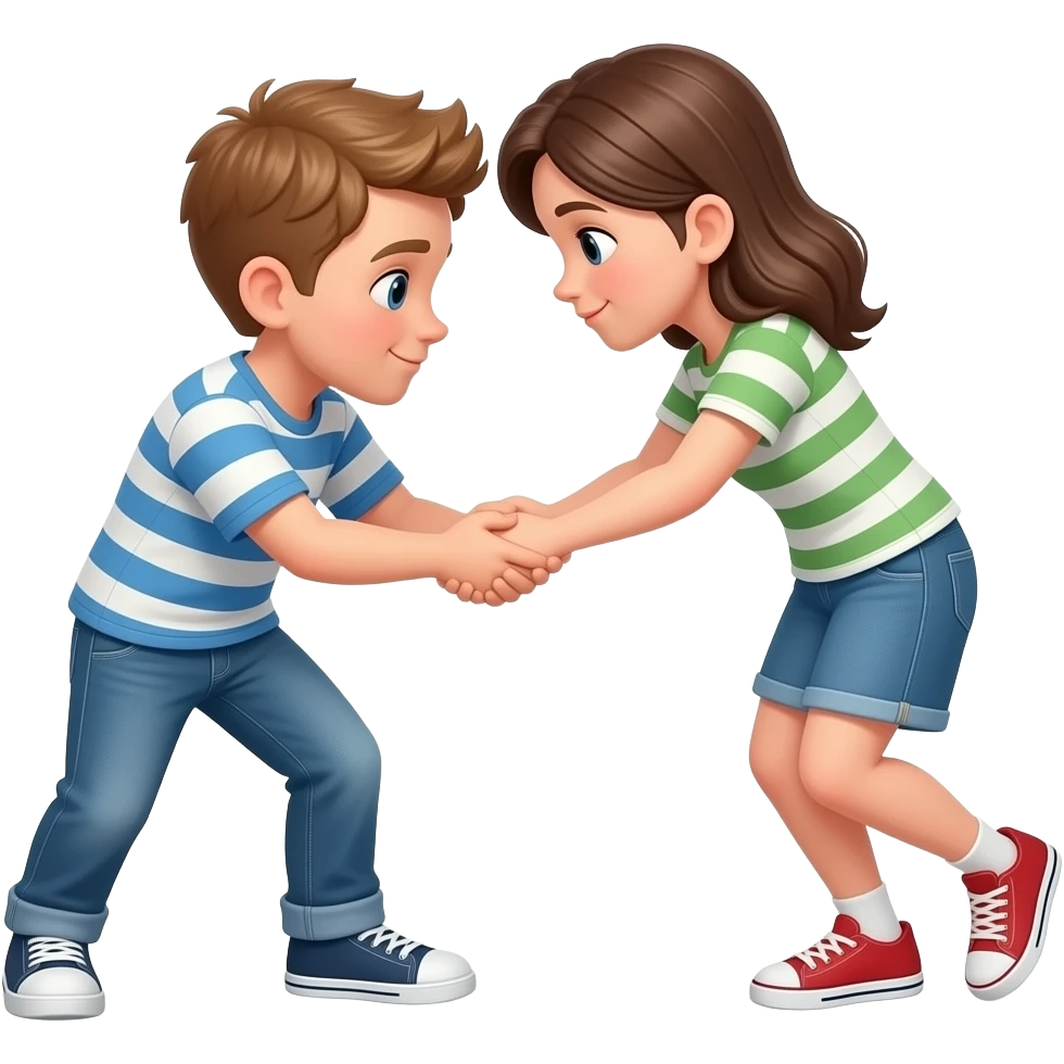 boy pulls girl psnts down and under were emoji