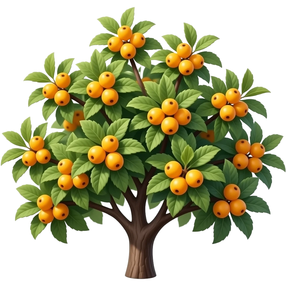 Photorealistic alycha tree: dense clusters of small yellow‑orange ...