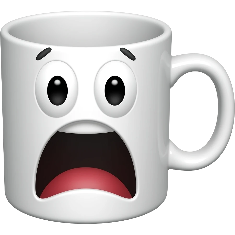 screaming porcelain cup emoji