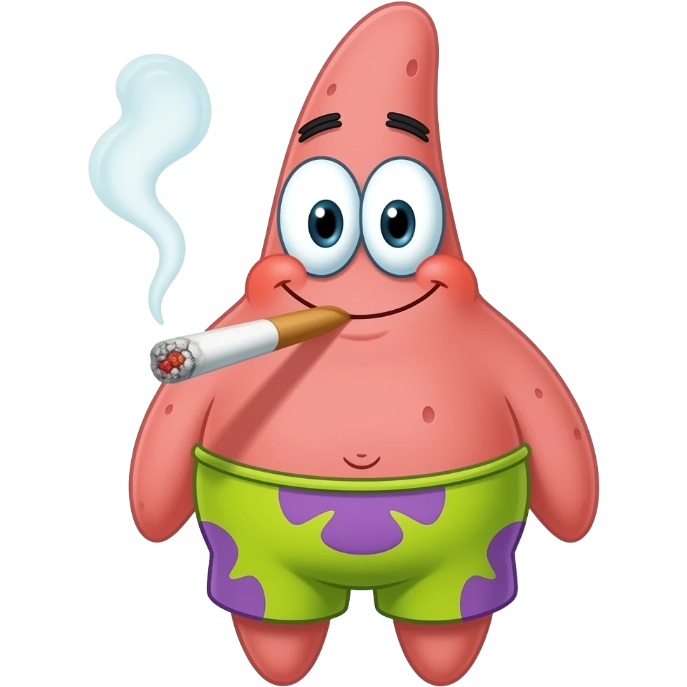 Patrick star if he was smoking meth emoji