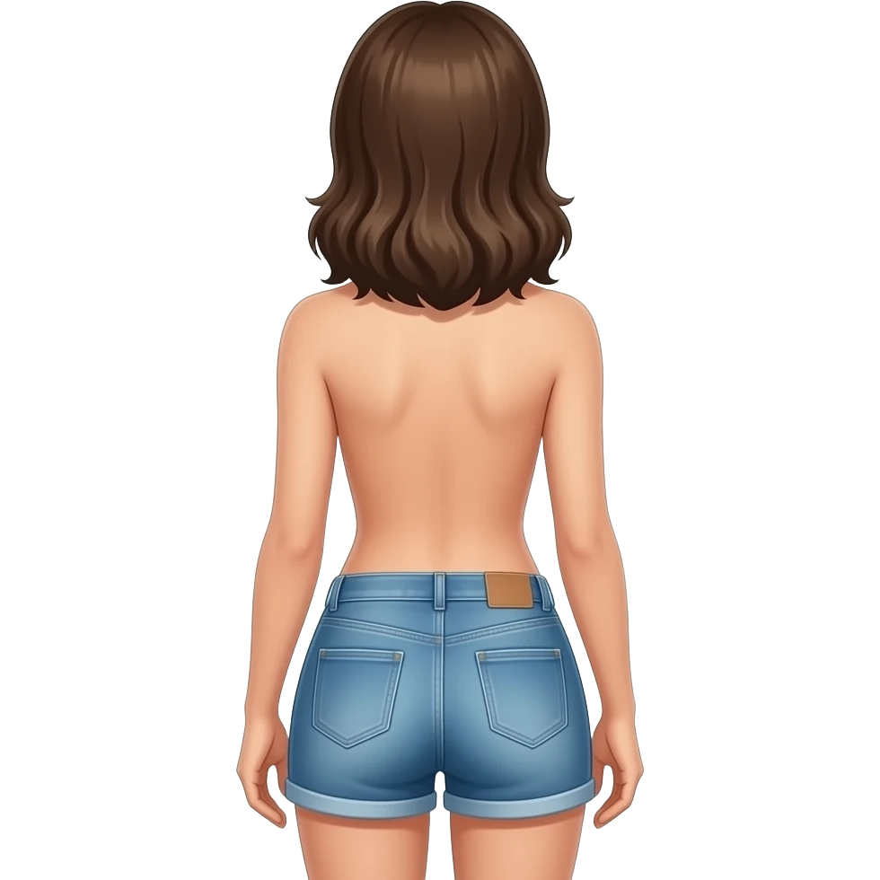 womane without clothes full back body emoji