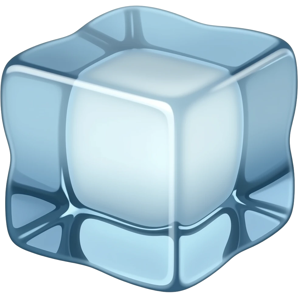 A  transparent ice cube emoji