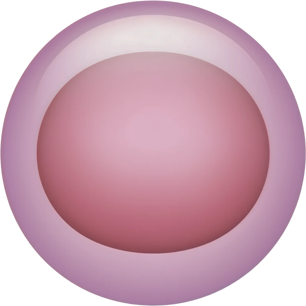 Eukaryotic cell with a single nucleus in the shape of an oval rectangle in pastel pink shades emoji