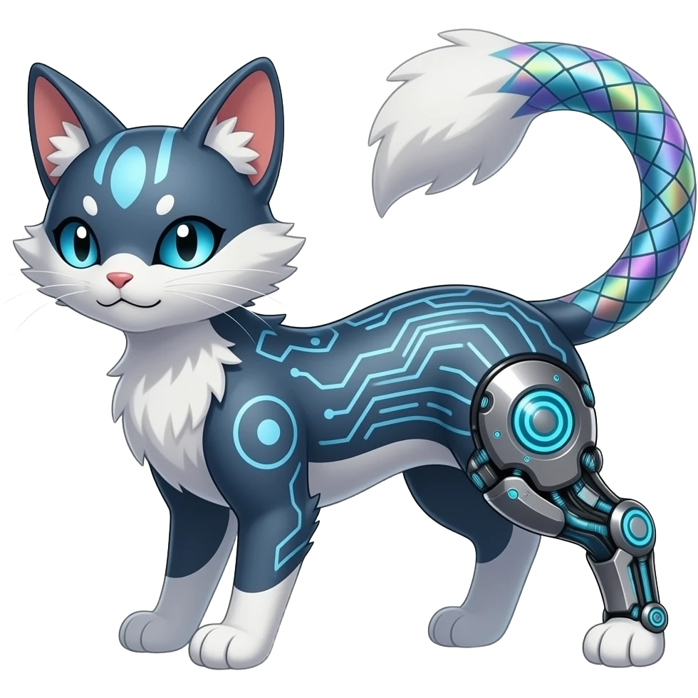 Meowstic-Minccino-Furret-Milotic-Exveemon-Digimon-hybrid emoji