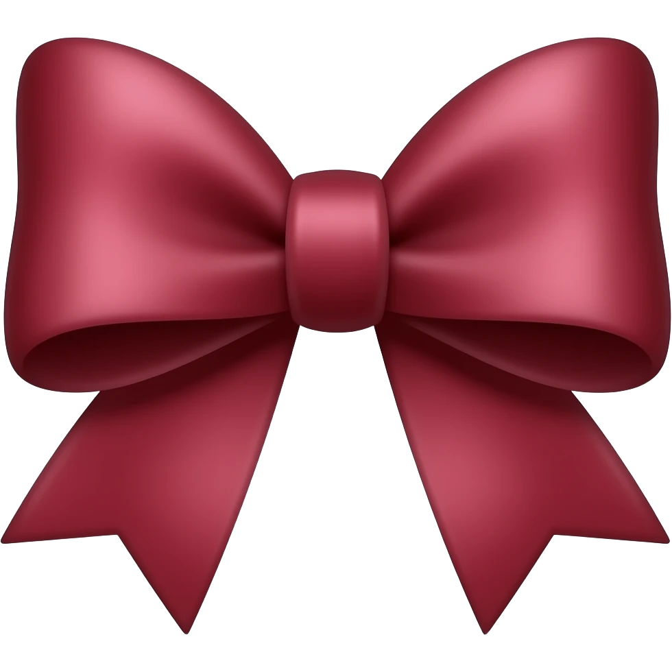 A Burgundy coloured bow emoji