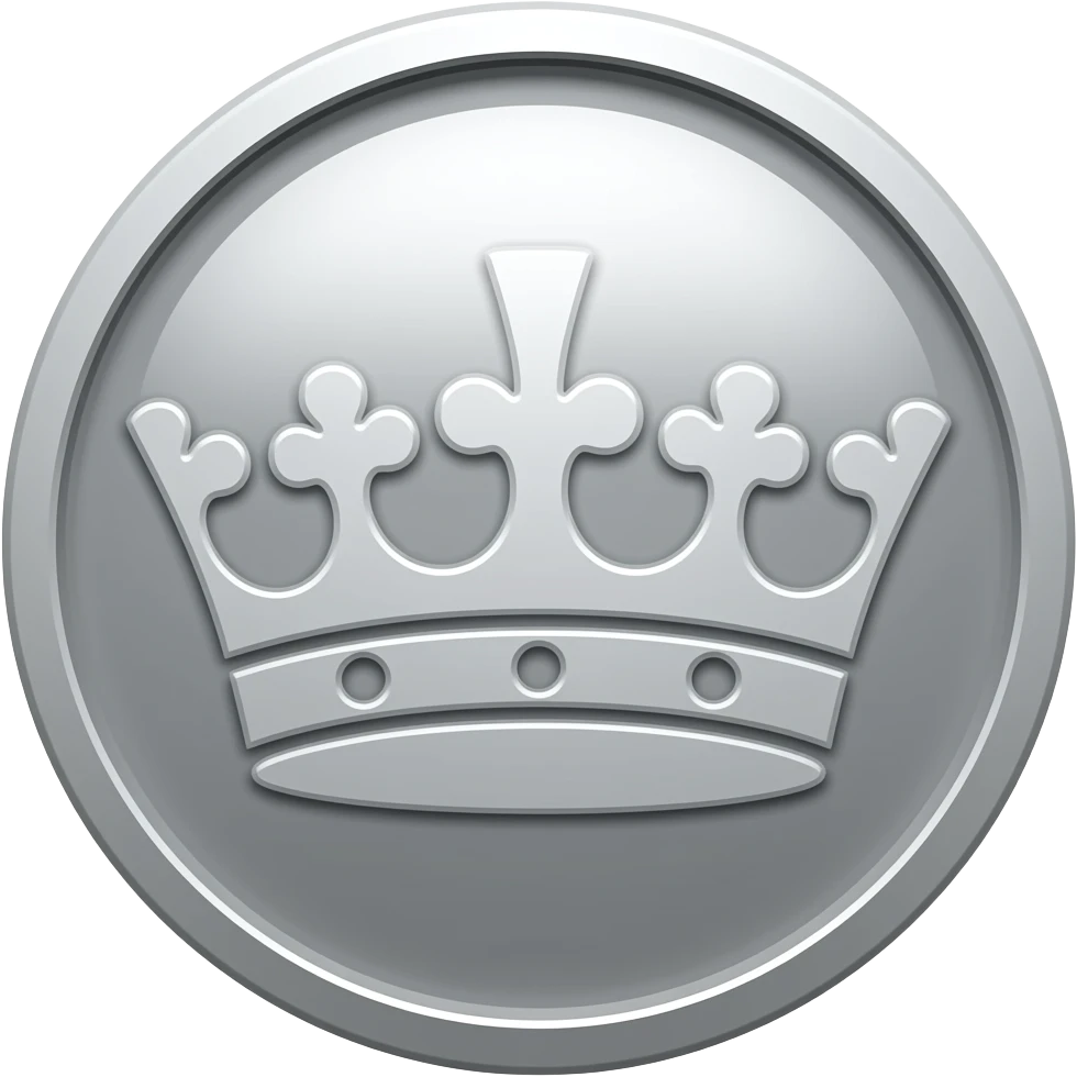 серебреная монета каролевства блестящи emoji