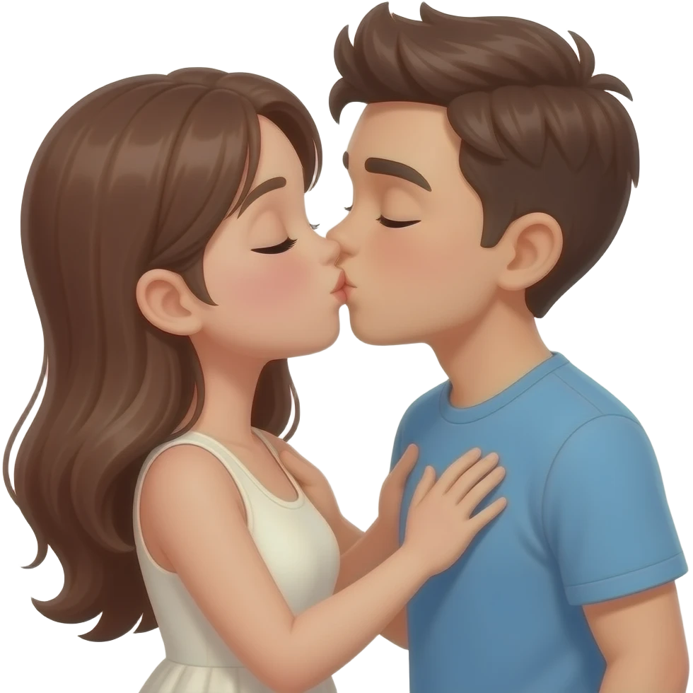 girl breast boy kiss emoji