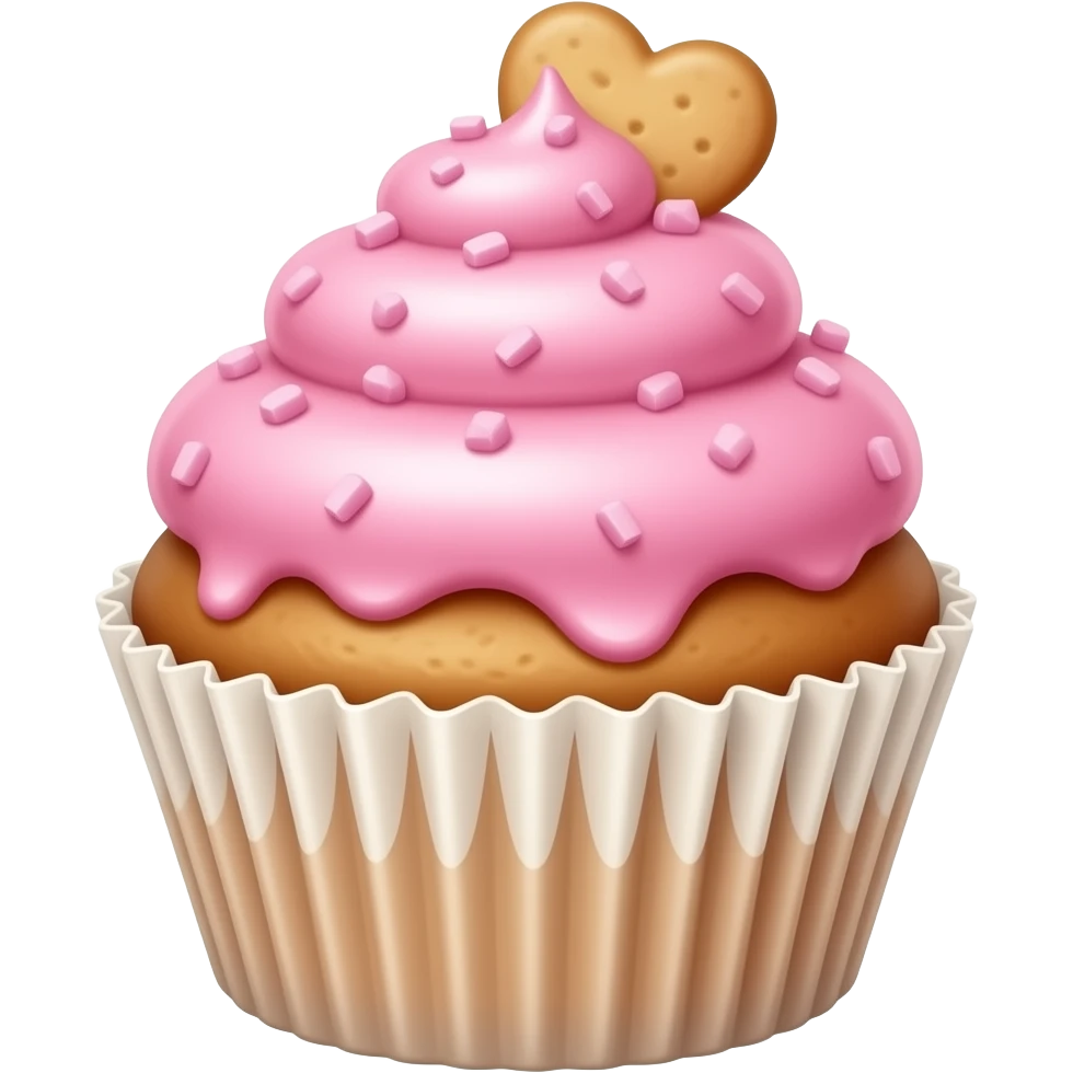 Cupcake with pink icing emoji