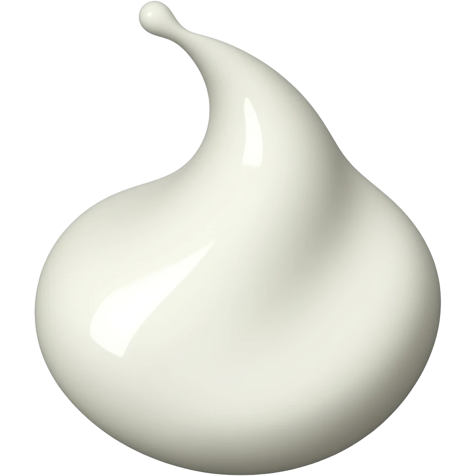 a splat of glossy transparent milky cream emoji