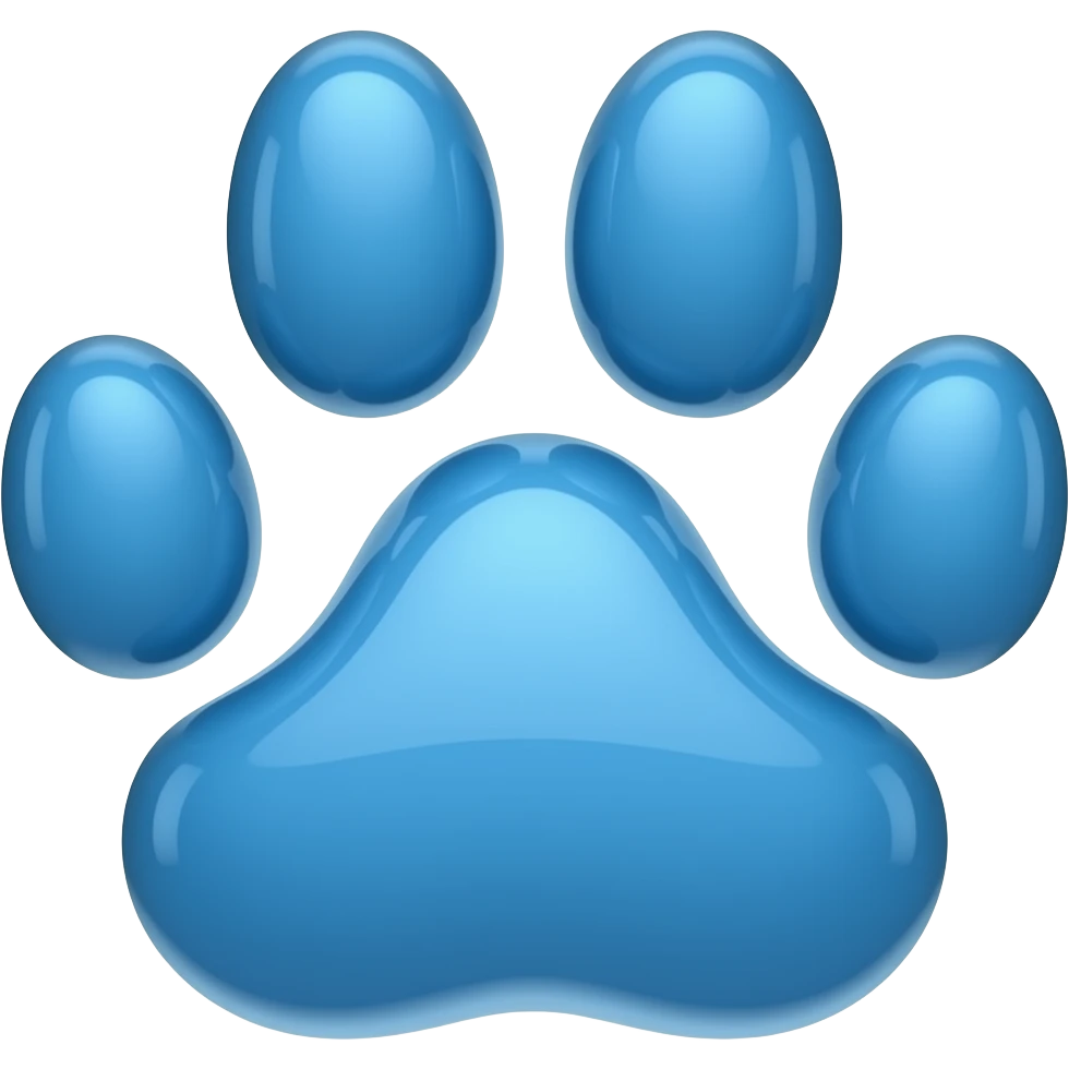Blue wolf paw emoji