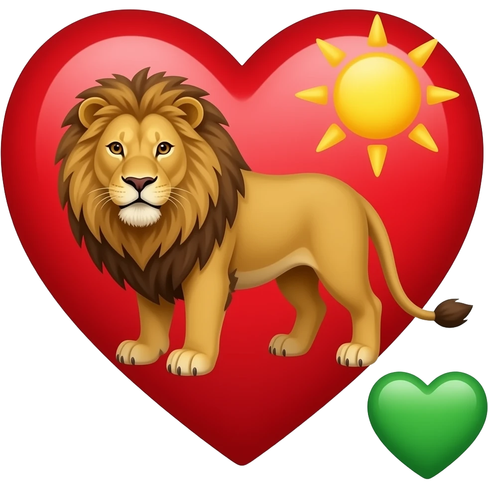 ❤️🤍💚🦁🌞 این ها رو با هم ترکیب کن emoji