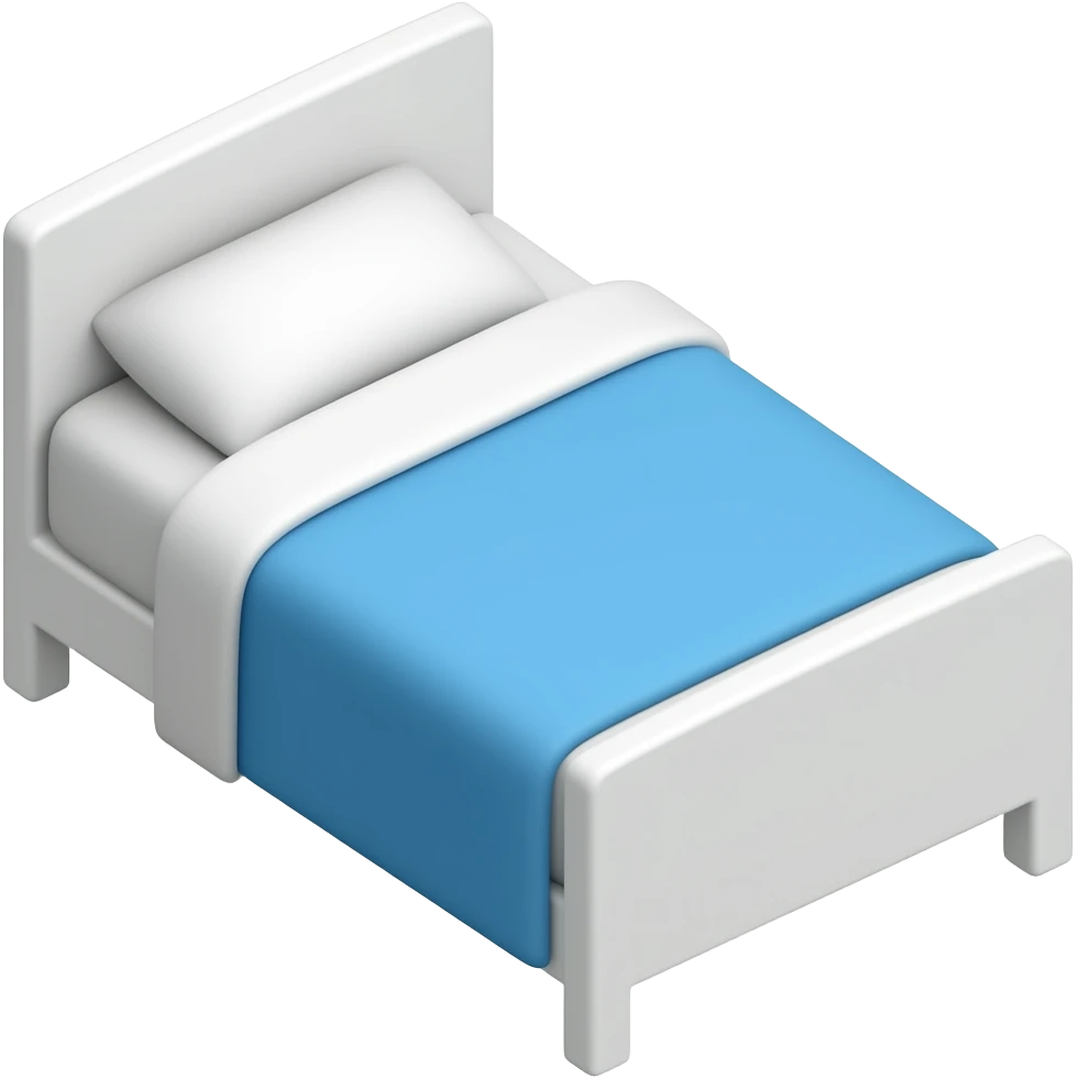 white bed, blue Blanket emoji