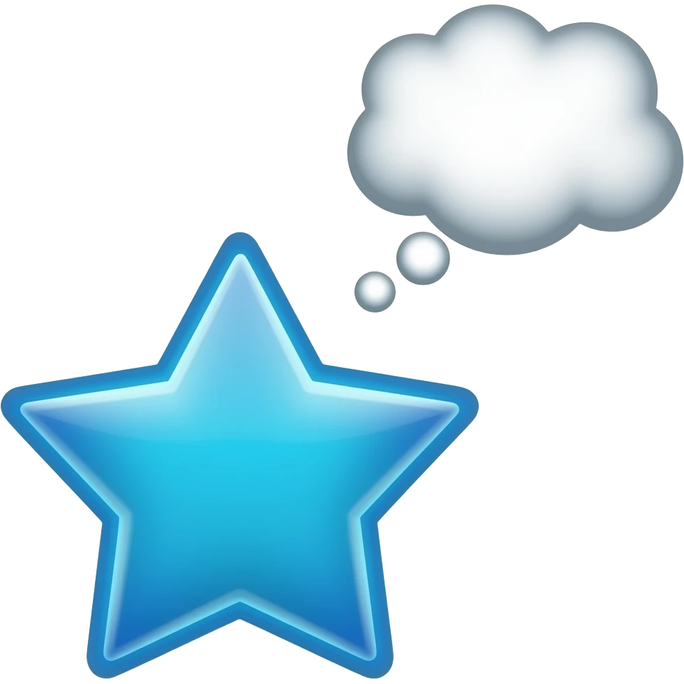 thinking blue star emoji