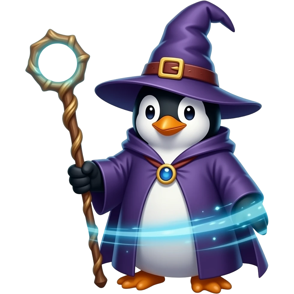 Penguin Wizard emoji