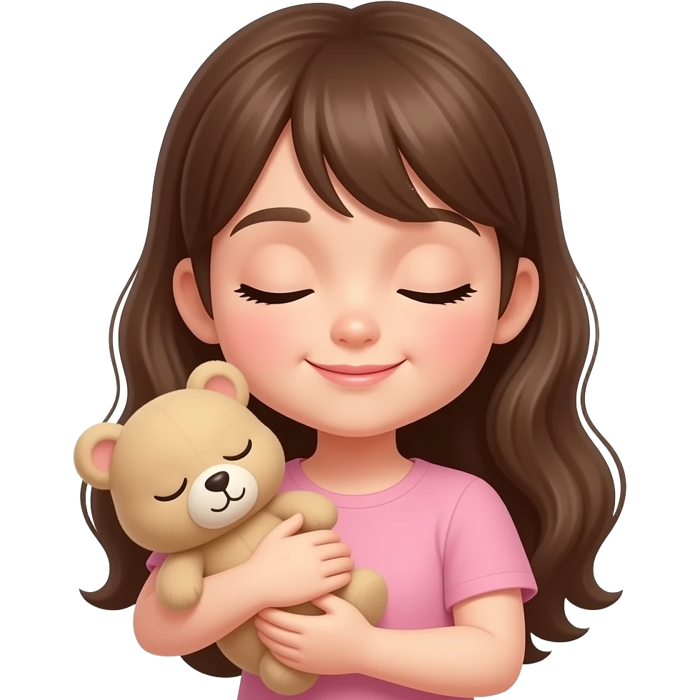 Uyuyan bir tane peluş yap bu peluşu tutan kız yap emoji