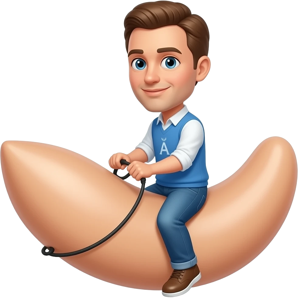 Man riding dildo emoji