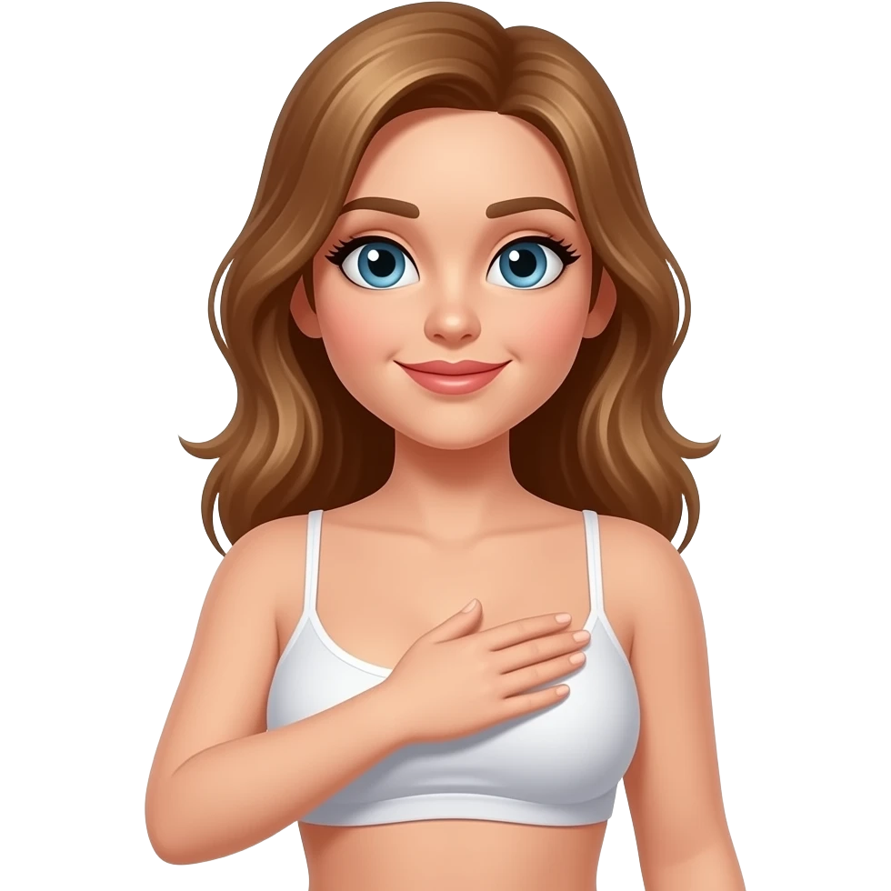 A petite women flashing her boobs emoji