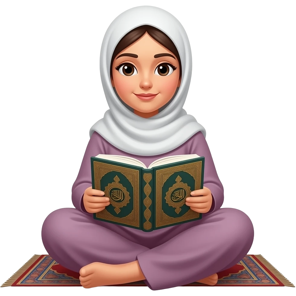 reding quran sitting women emoji