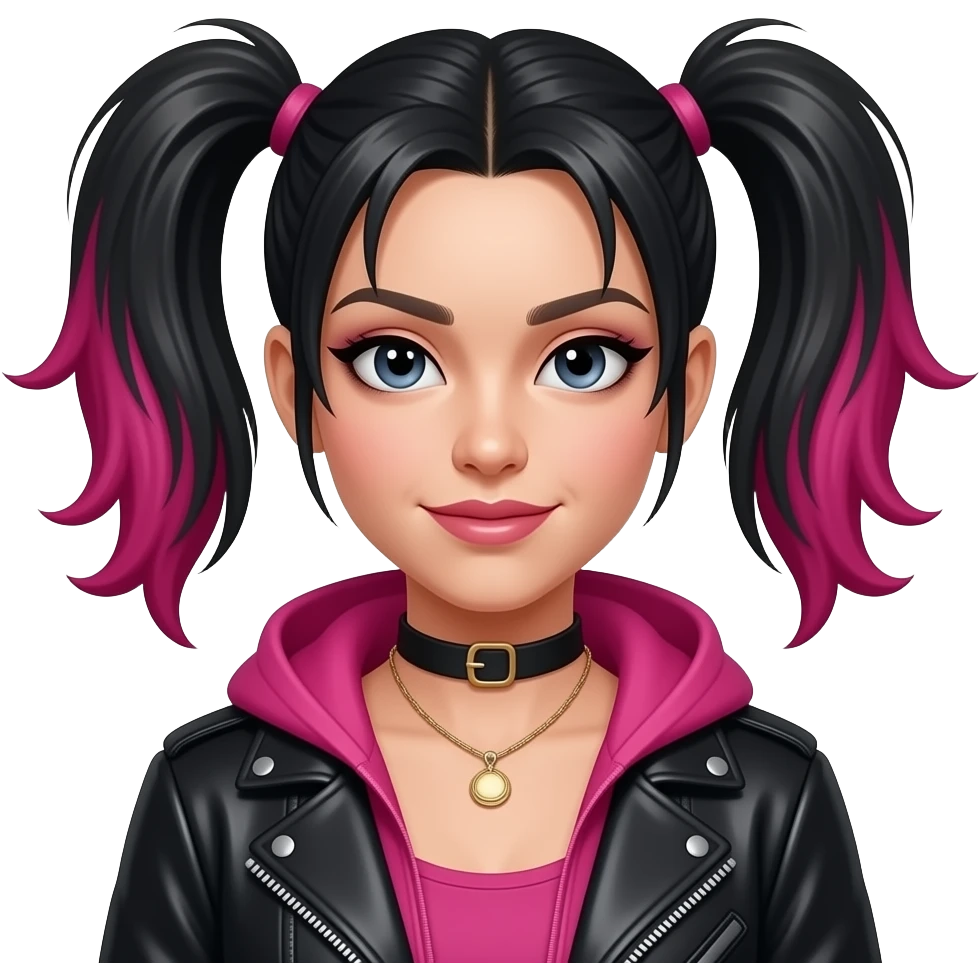 baddie!! black and pink emoji