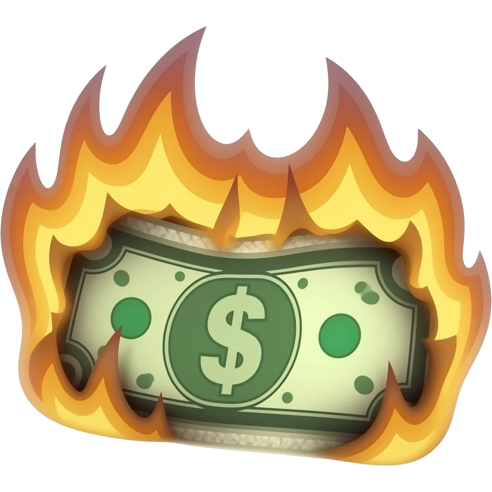 dinero quemado emoji