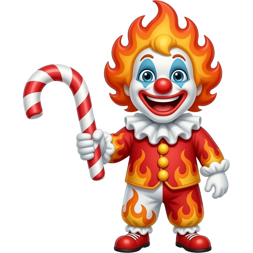 fire clown sweet tooth smile emoji