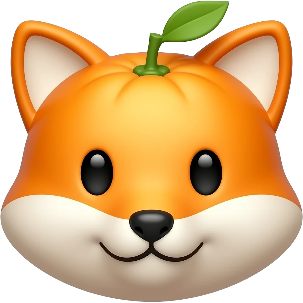 a firefox alike emote, but  the fox is made of oranges emoji