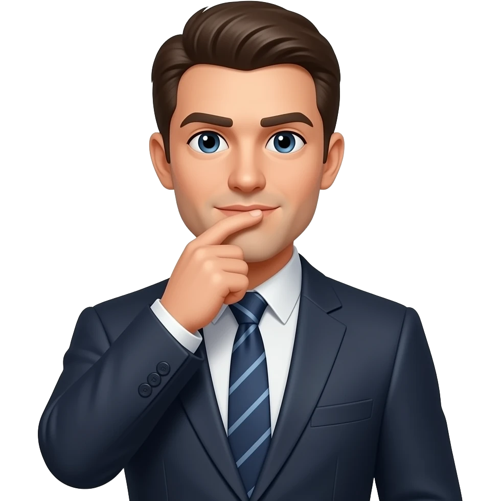 귓속말을 하는 정장 입은 남자 emoji