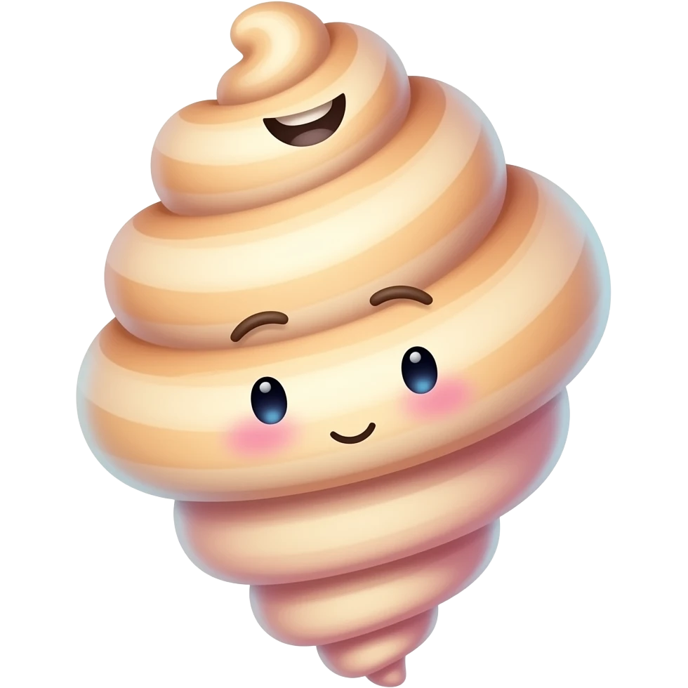 A floating spiral pastry shaped like a wind vortex, continuously ...
