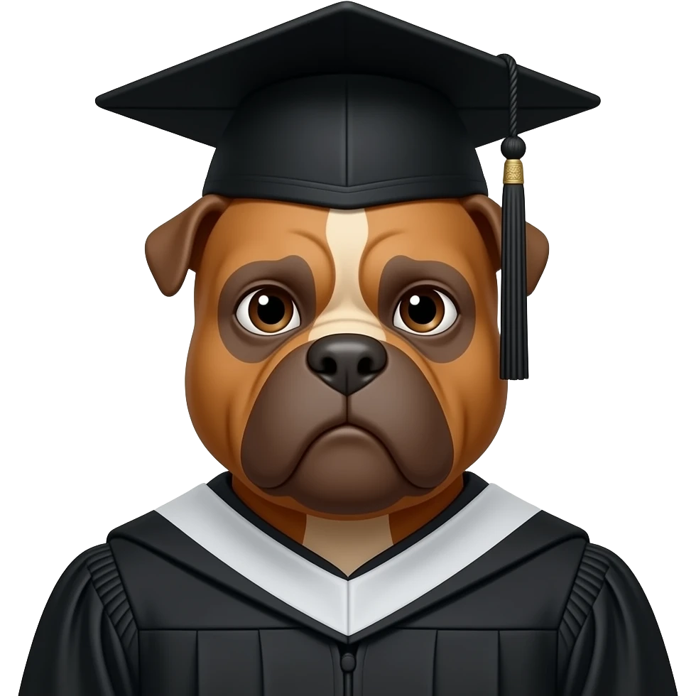 Brutus buckeye in a cap and gown emoji