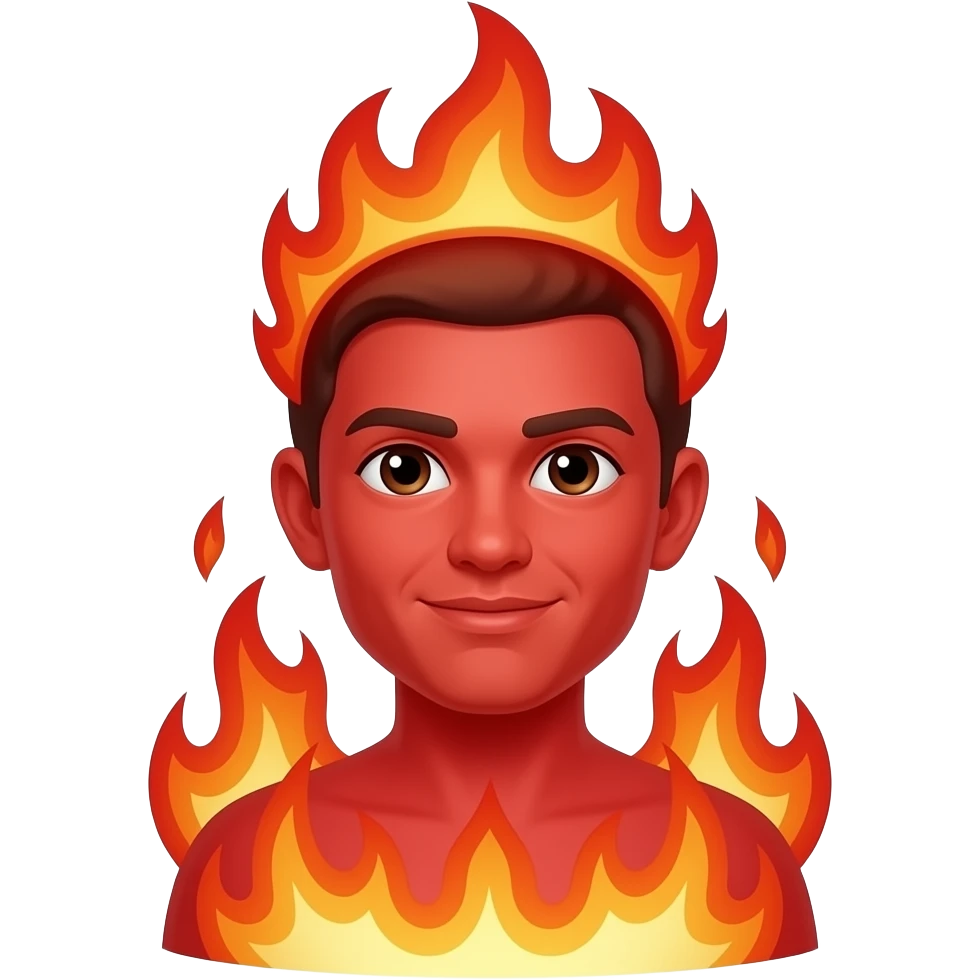 Red on fire emoji