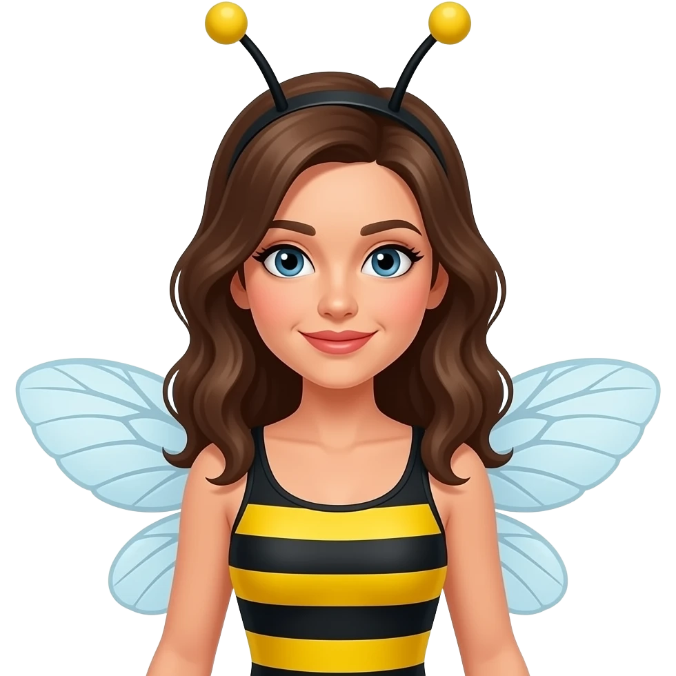 woman wearing bee costume emoji