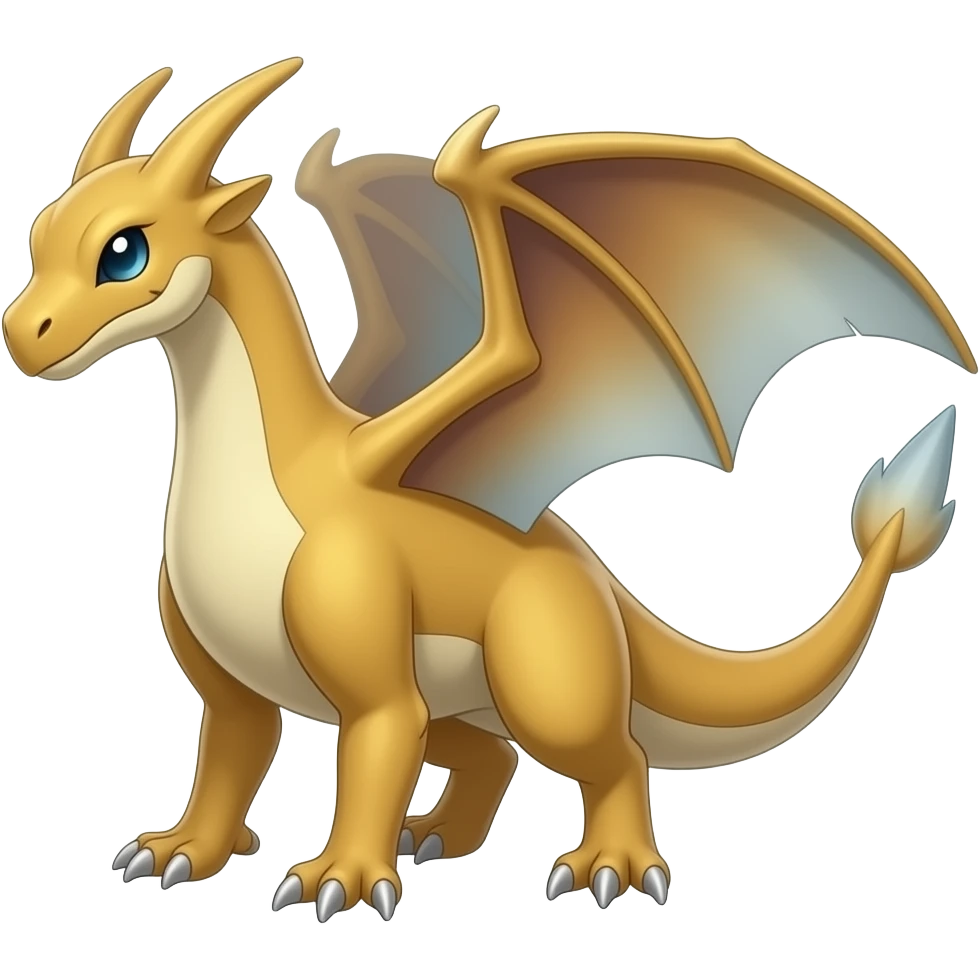 golden-bronze-silvery-gradient angelic Salamence-Tyranitar-Brony-Vernid-Fionbri-Fakémon-animal-hybrid, full body emoji
