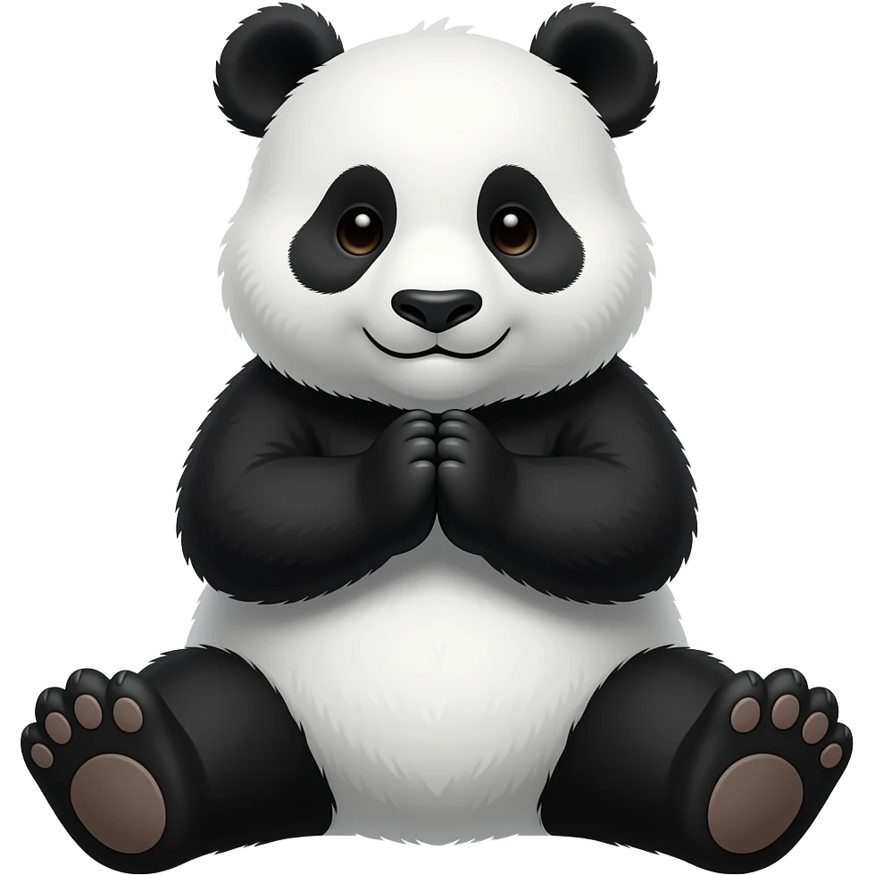 Giant panda praying emoji