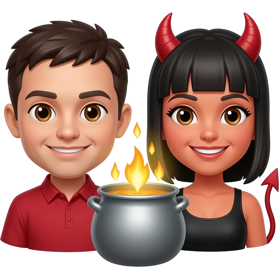 two devils and pot emoji