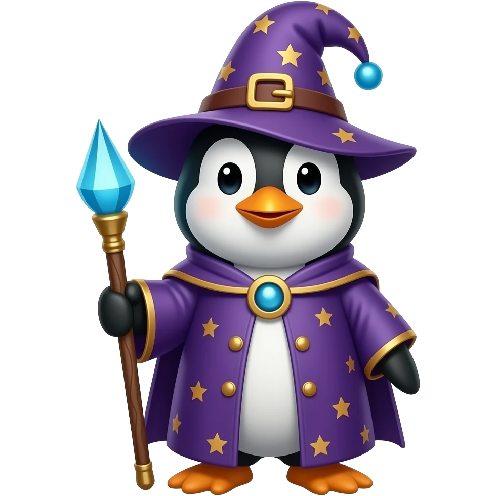 Penguin Wizard emoji