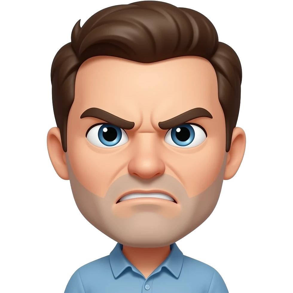 Grumpy irritated - 3d emoji