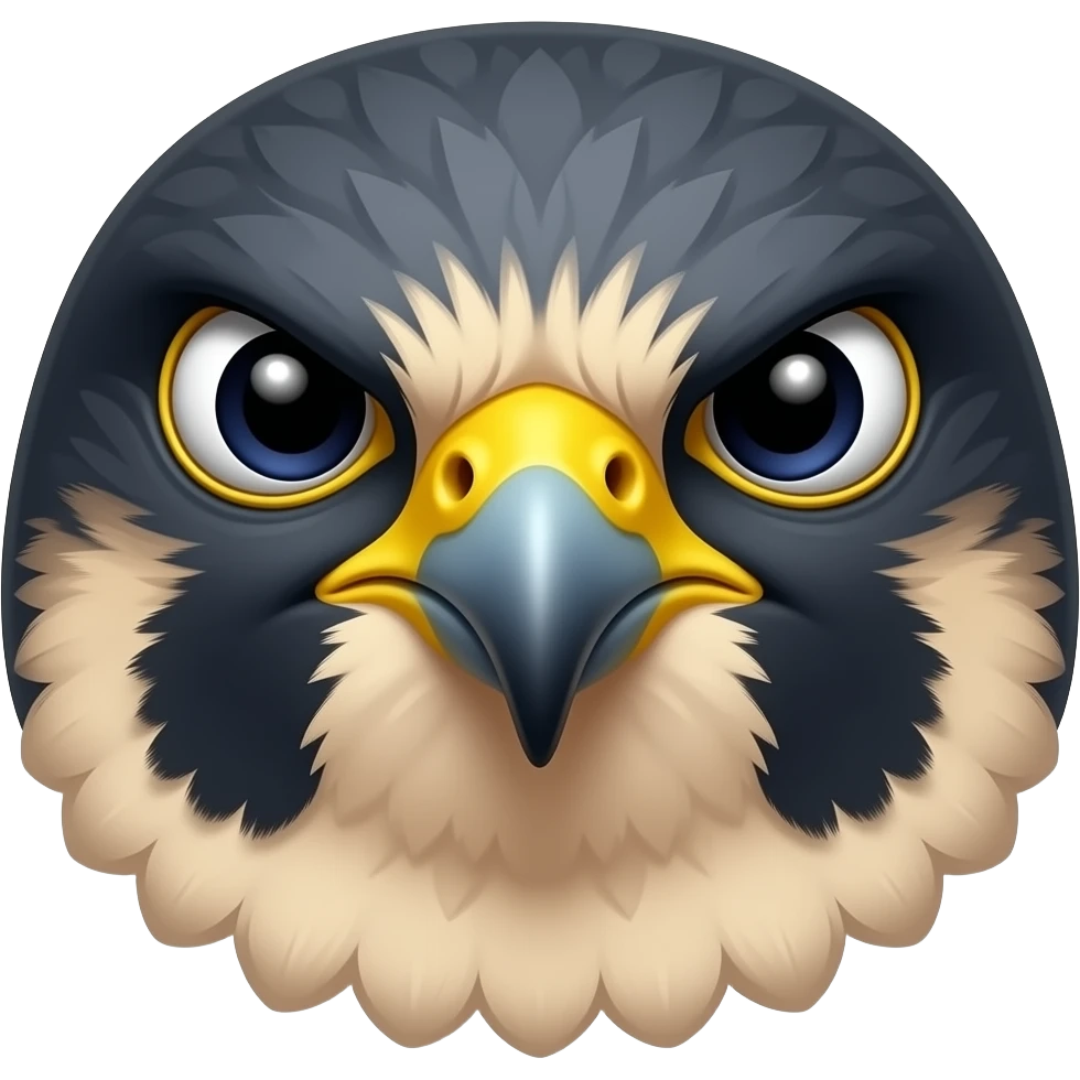 Peregrine Falcon head emoji with a angry frustrated expression emoji