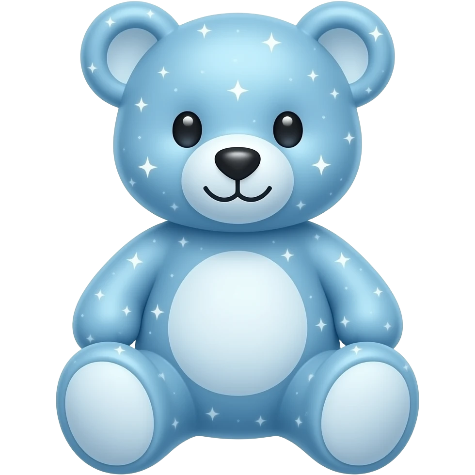 Light blue starry light blue magical teddy bear emoji