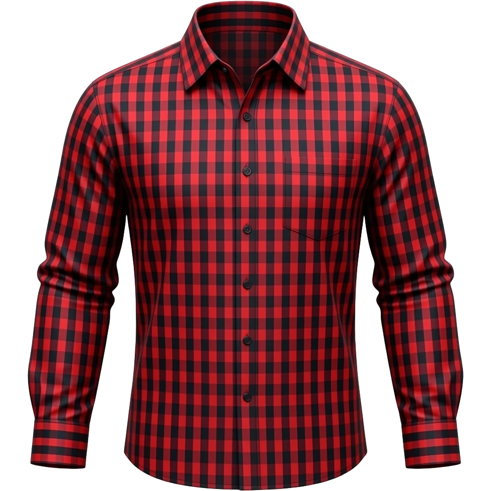 Full sleeve Red shirt with square black stripes  emoji emoji
