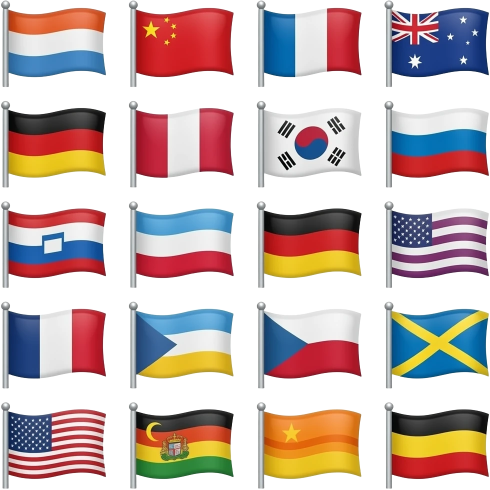 Flag different shapes emoji