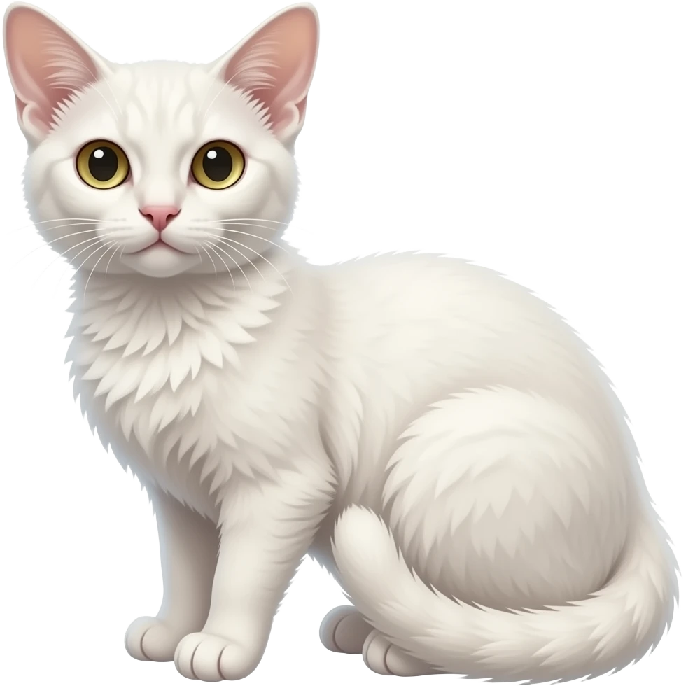 White tall thin feathery elegant litten-absol-Pygmy-Abyssinian-Oriental-albino-feline emoji