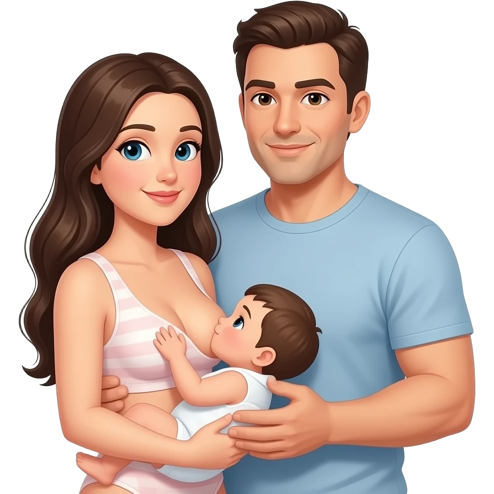 Naked Woman breastfeeding a fully grown man emoji