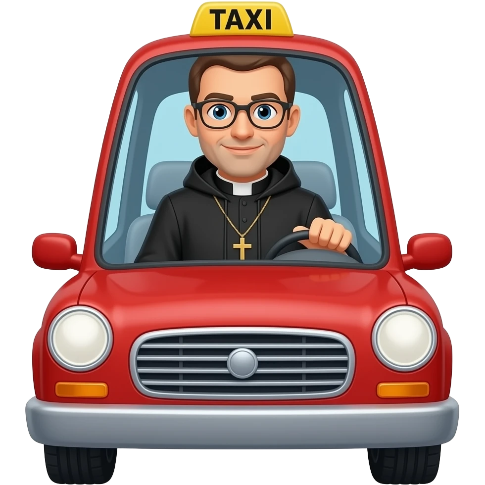 The priest as a taxist emoji
