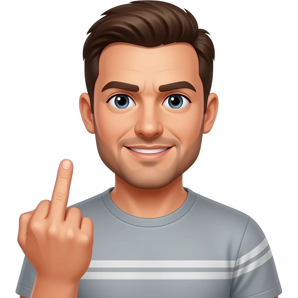 Man masturbating and giving middle finger at the same time emoji