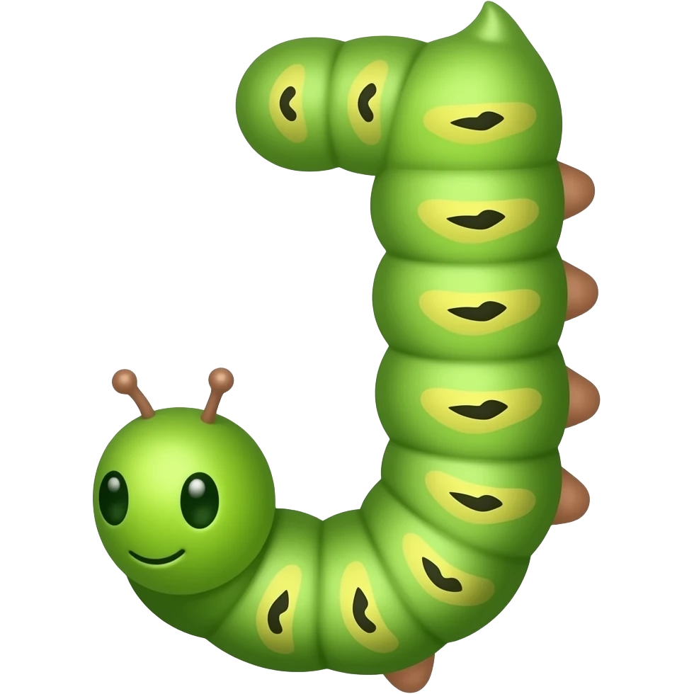 Curling caterpillar letter J emoji