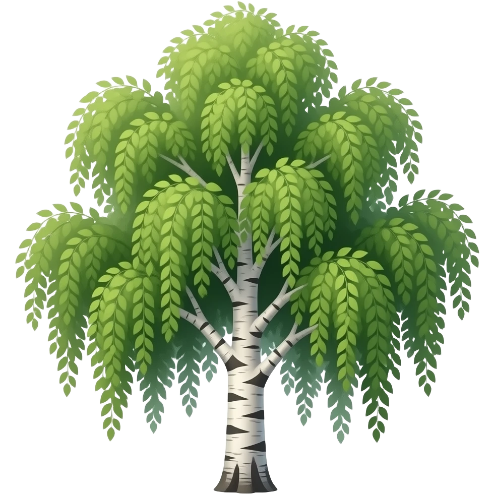 Реалистичное дерево берёзы emoji