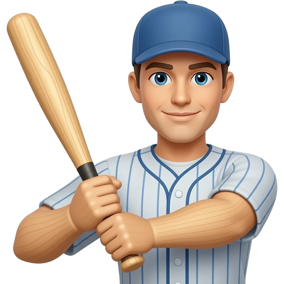 make a wooden guy holding a baseball bat emoji